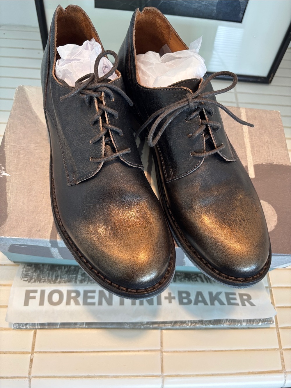 Fiorentini + Baker Women’s Eliza NIB Oxford Burnished Black and Bronze in 39.